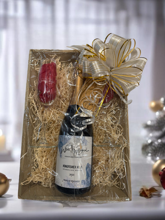 Christmas Sparkling Wine & Glass Hamper